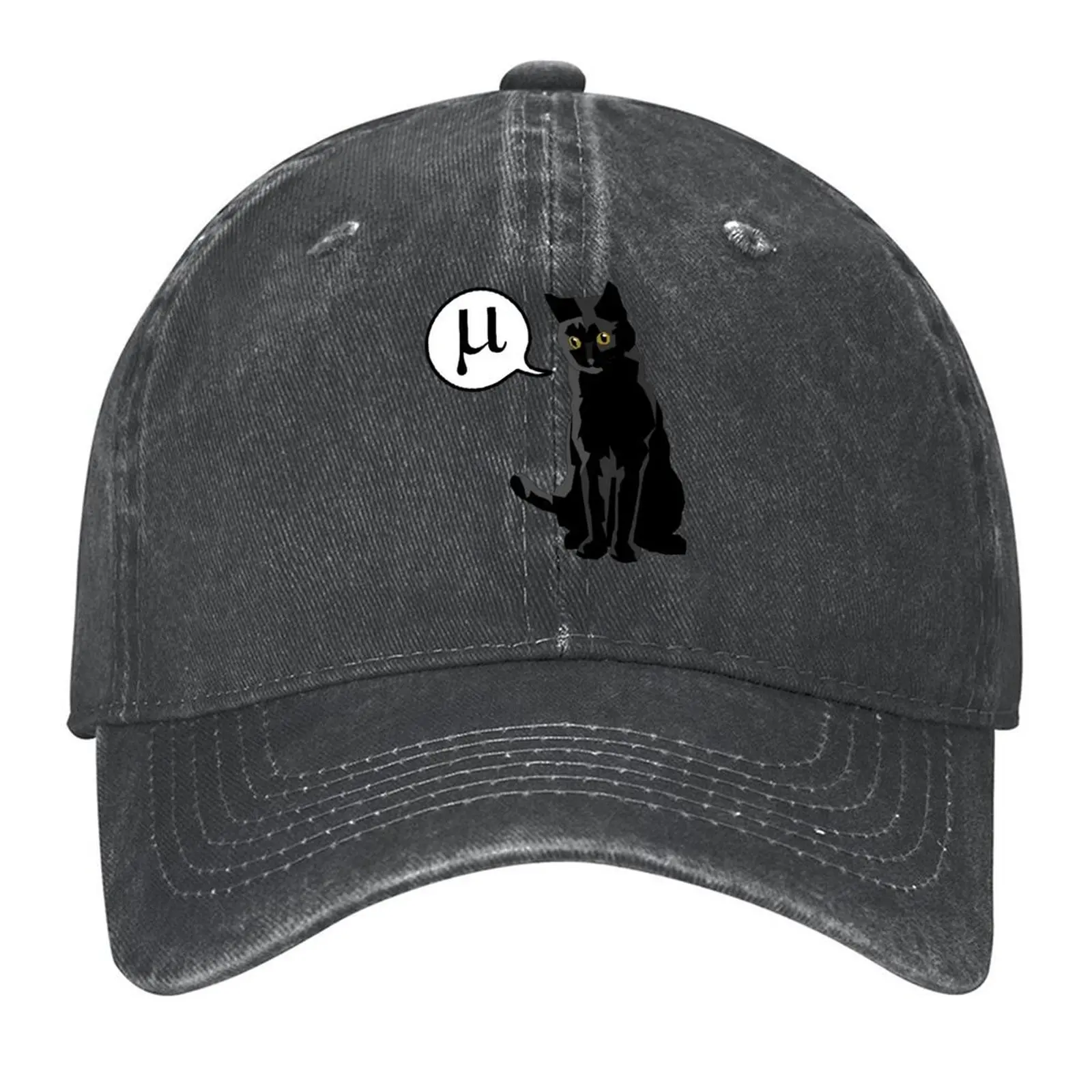 

Physics Black Cat Mu Meow Baseball Cap Uv Protection Solar Hat Big Size Hat Vintage Sunhat Women's Men's