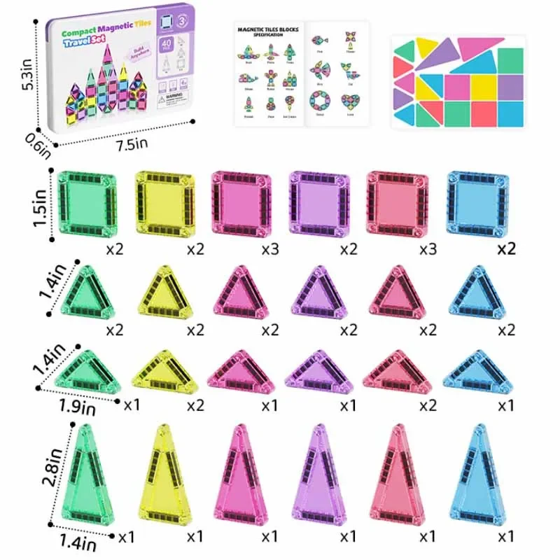 بلوكوس صغير مغناطيسي الفقرة أطفالاس - بلوكوس دي بناء ماجنيتيكوس جوجو الجذعية Brinquedo educativo criativo para enfants