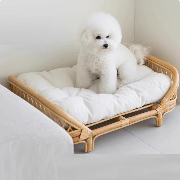 

Factory Wholesale Natural Rattan Pets House Cage Cat Cave Bed and Dog Bed Sleper Pets Bedding in Carton Packaging