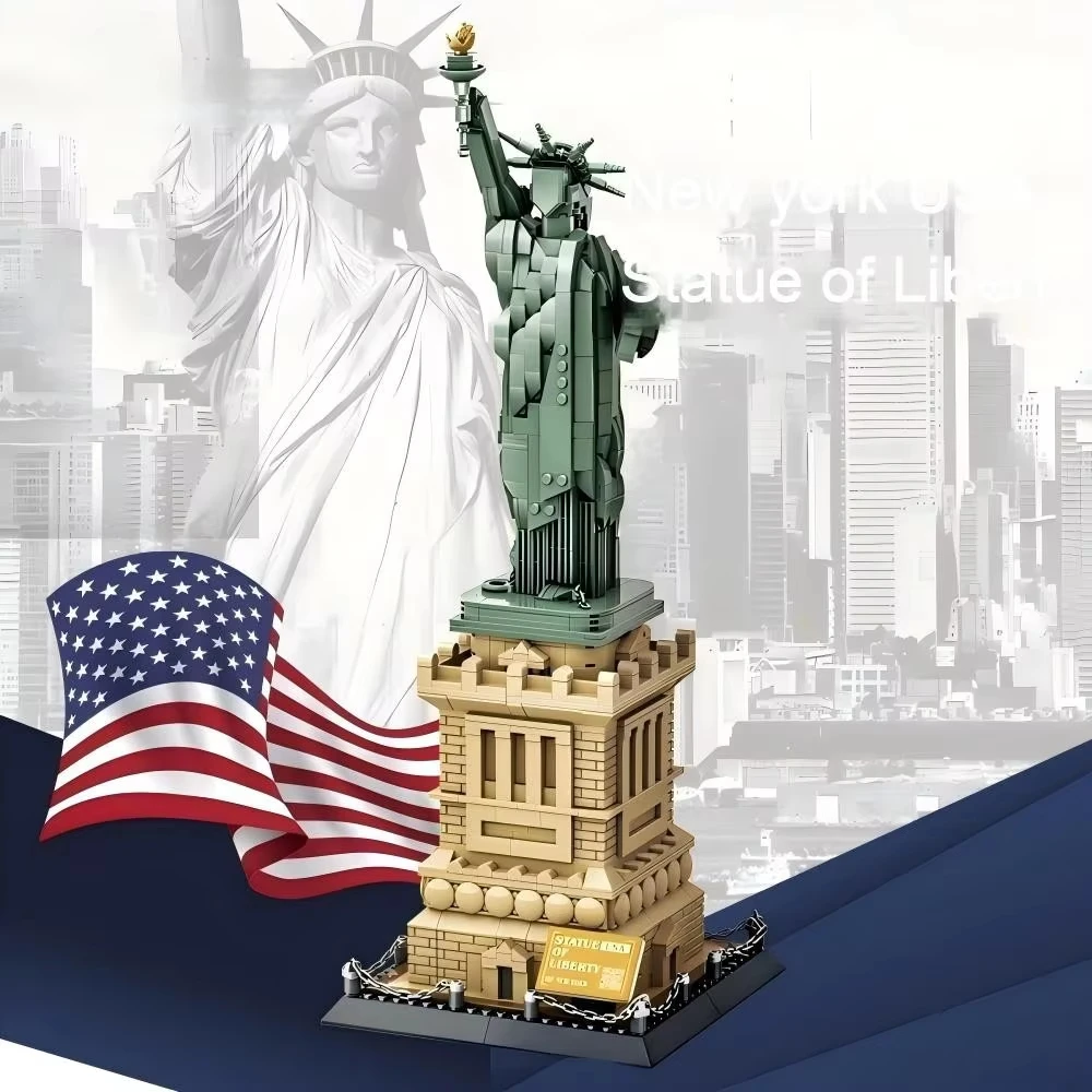 

American Style Architectural Landmarks Building Kit, Skyscraper & Bridge 3D Puzzle Model for DIY Home Decor & Display