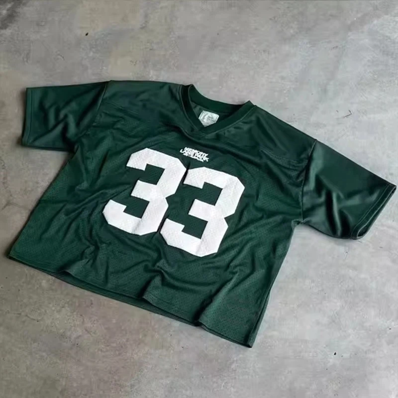 Retro Jersey Quick Dry Breathable Mesh T Shirt Men Women Street College Sports Wear Oversized Unisex Football Training Wear Y2K image 4