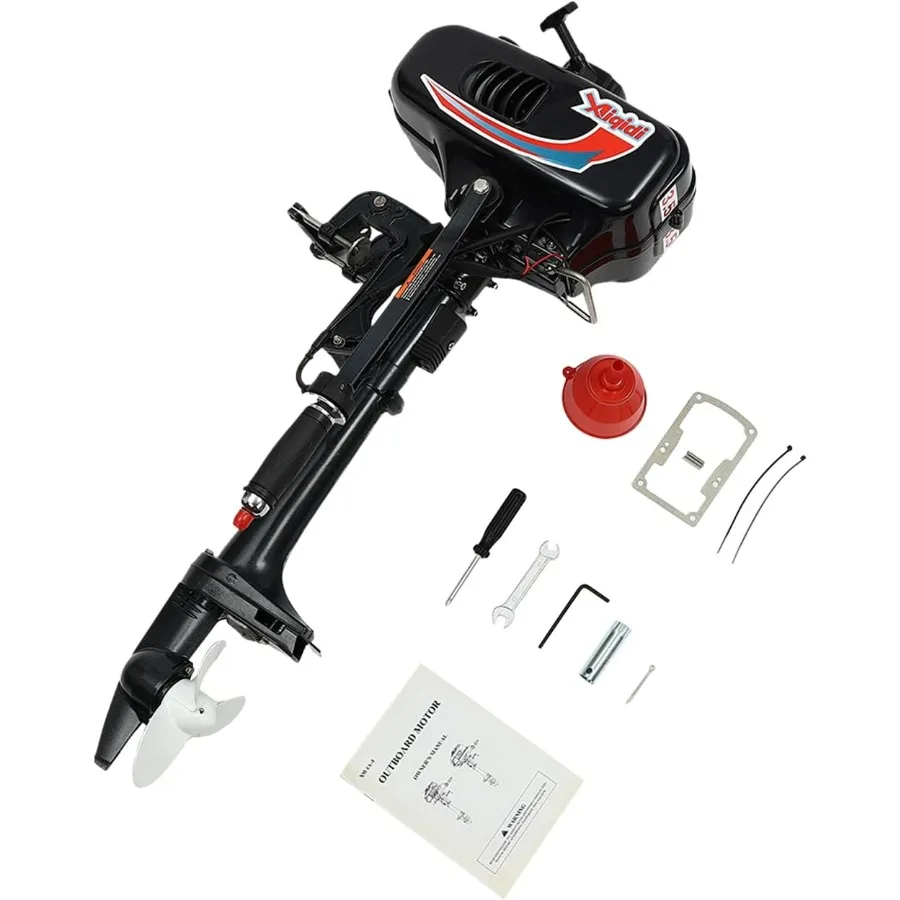 محرك قارب عالي التحمل ثنائي الأشواط يعمل بالغاز مع تحكم 0180 وبداية يدوية مثالية لصيد الأسماك الترفيهي #4