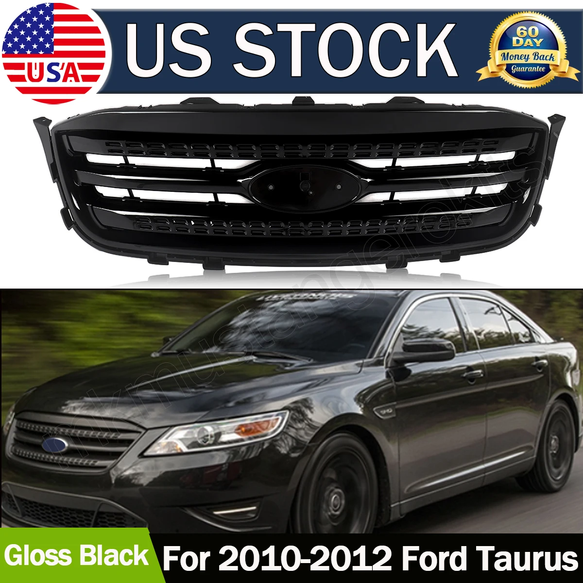 

SAIQINGSP Taurus Front Bumper Upper Grille For 2010-2012 Ford Taurus SEL / Limited Sedan 4-Door model Car Accessories Tools