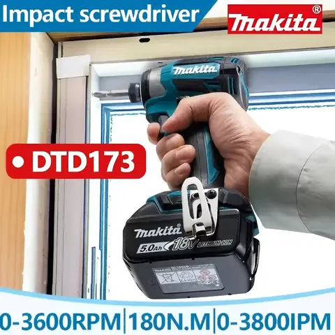 Makita DTD173 3600rpm 무선 임팩트 드라이버 180Nm 브러시리스 모터 드릴 목재/볼트/T 모드 Makita 18V와 호환 가능