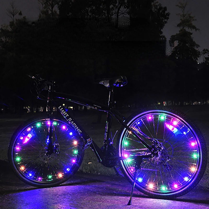 2022 Bicycle Wheel Light Waterproof Highlight Three Modes Decorate Night Safe Riding Adult Children Bike Accessories