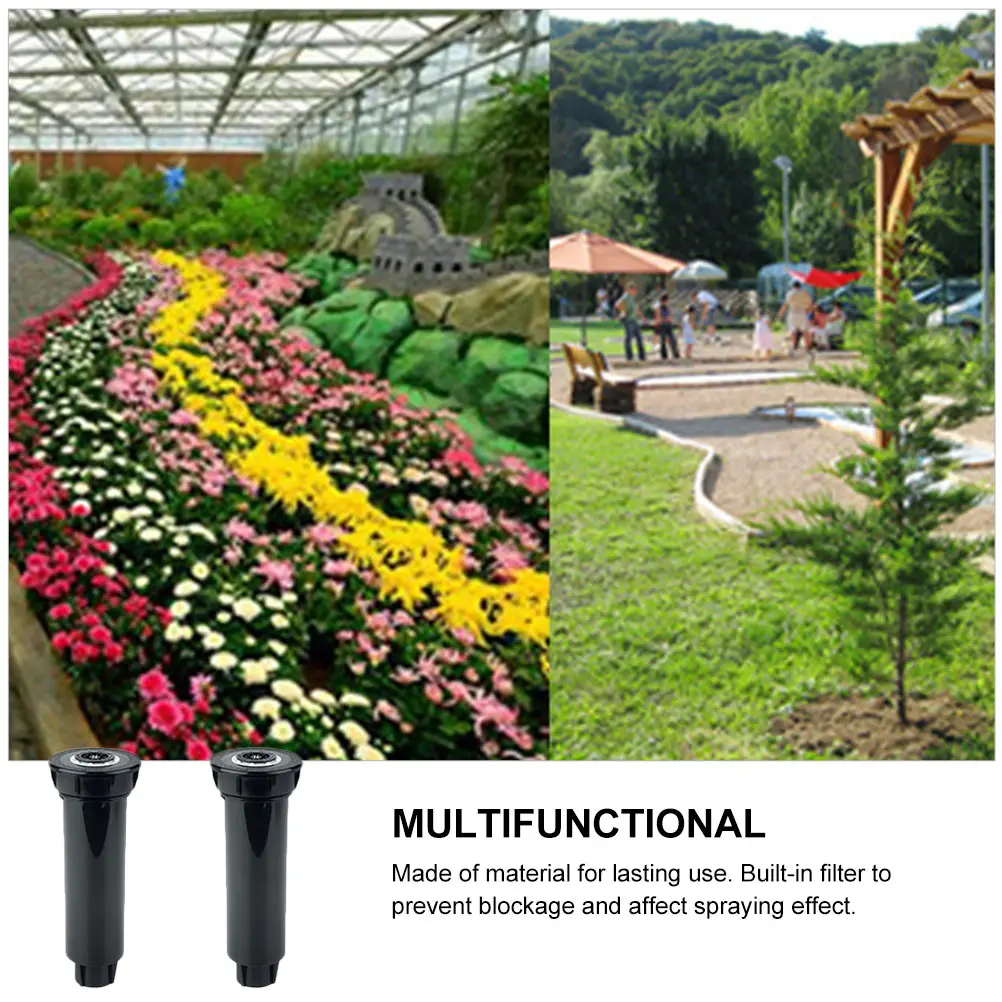 

2pcs Underground Sprinkler Lawn Retractable Pop-up Watering Sprayer Garden Irrigation System Durable ABS Plastic with for Yard