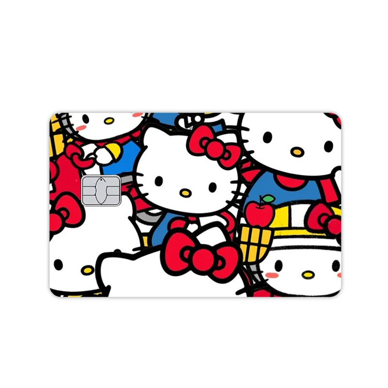 الكرتون مرحبا كيتي زوجين ملصقات فيلم الجلد غطاء الائتمان الخصم البنك فيزا طبقة رقيقة واقية الجلد للصغيرة الكبيرة لا رقاقة صائق هدية