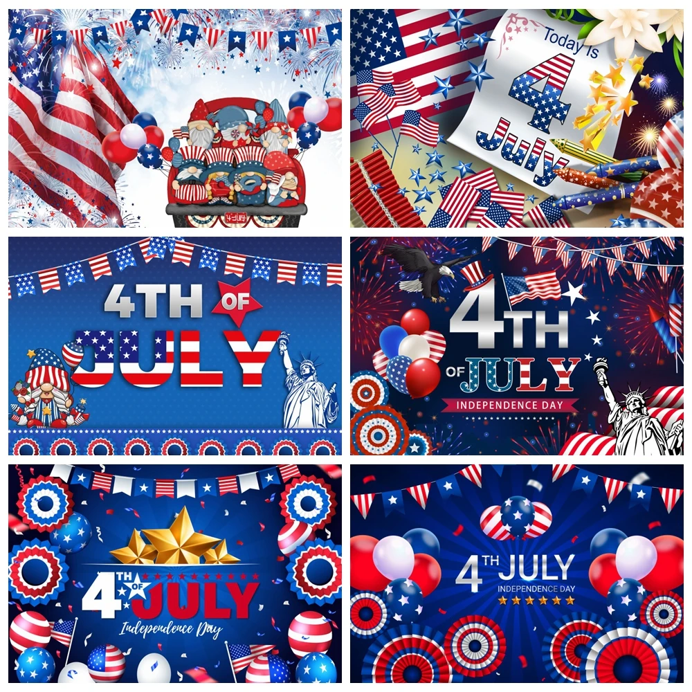 US July 4 Independence Day Photography Backdrop American Flag National Patriotic Parties Labor Veterans Day Background ﻿Banner