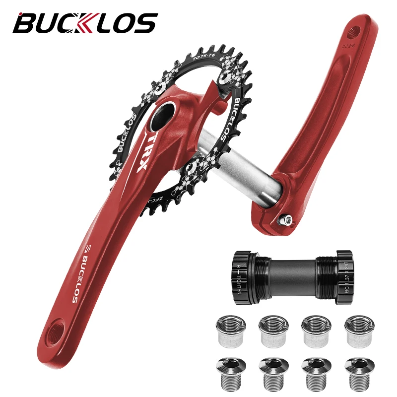 

BUCKLOS 104BCD Шатуны для горного велосипеда Круглая овальная звездочка MTB 32T 34T 36T 38T Встроенный набор шатунов для велосипеда Велосипедная звездочка