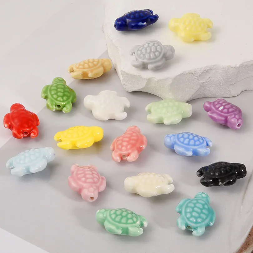 

10/20/30pcs/Lot Exquisite Colorful Turtle Ceramic Pendant Diy Keychain Bracelet Turtle Pendant Jewelry Making Bulk Accessories