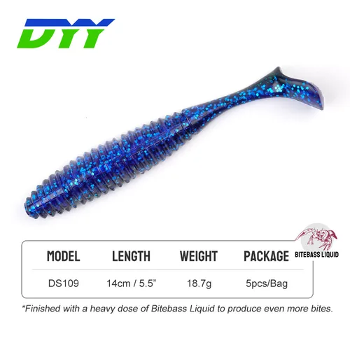 Imagen 2 del producto DYY-Cebo blando Artificial para Lucio, sábalo, Wobblers de silicona, cabeza de plantilla, señuelo de perca, señuelo de Lucio Swimbait, 14cm, 18,7G, 5 piezas