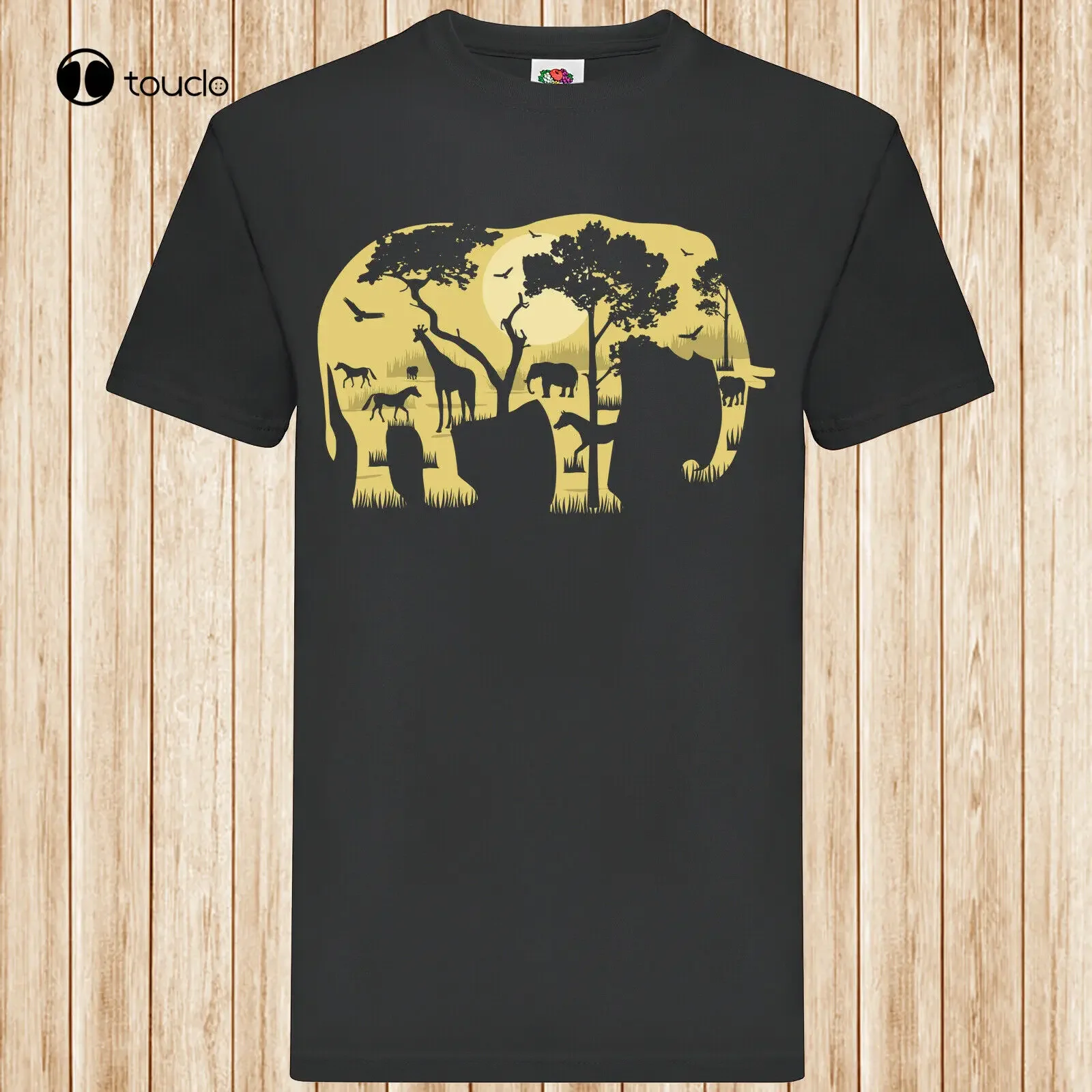 Elephant Forest T-Shirt New Brand Clothing O Neck Short Sleeves Boy Cotton Men Funny T Shirt Sayings