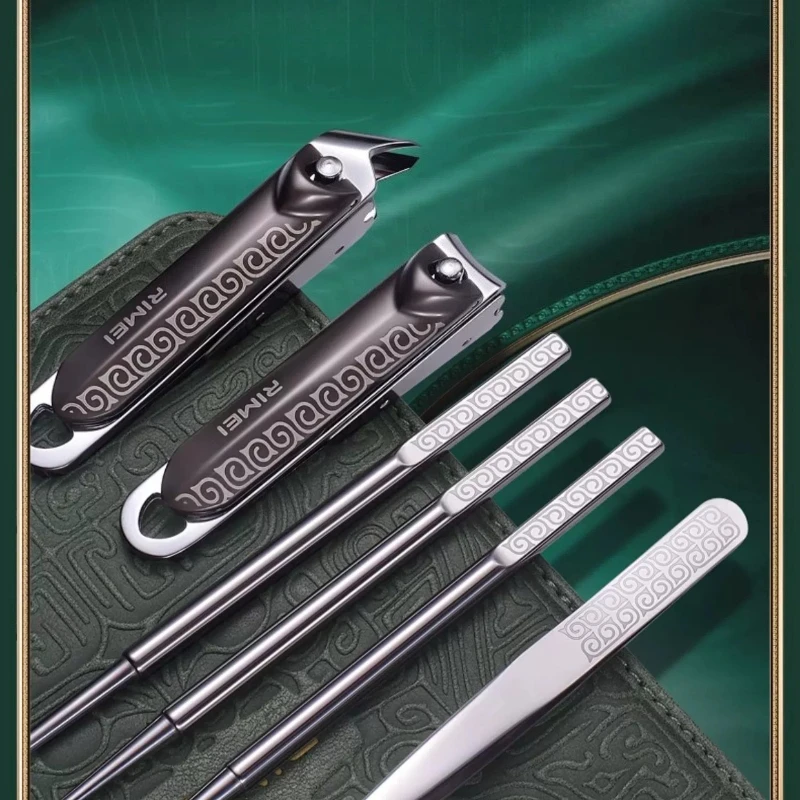 Men's Complete Nail Care Set,Clippers Scissors File & Ear Pick, Ingrown Toenail Tool Sturdy Durable Stainless Steel Grooming Kit