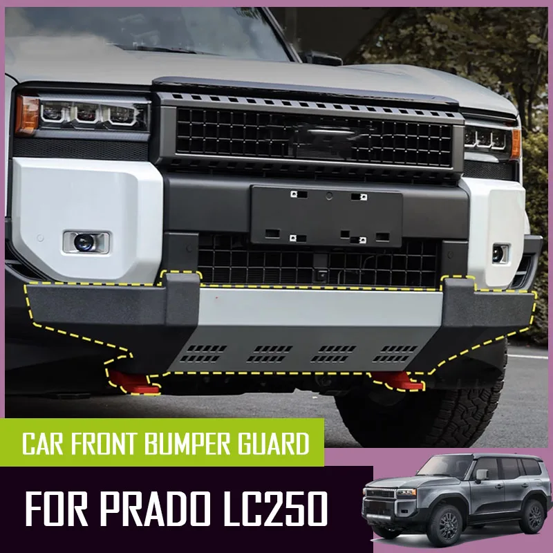 

For Toyota Prado LC250 2024-25 Manganese steel Sand push bar Off-road trailer hook front bumper guard