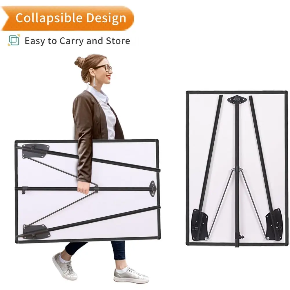 حامل سبورة بيضاء مغناطيسي محمول باللون الأسود، 36 × 24، لوح مسح جاف قابل للتعديل الارتفاع للاستخدام المنزلي والمكتب والمدرسة