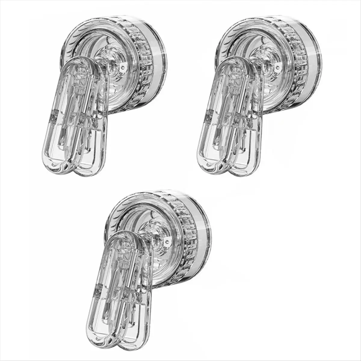 BAAQ Rotating Suction Cup Storage Clips -Hooks,3PCS Multiple Suction Cup Clamp for Hanging Home Accessories B