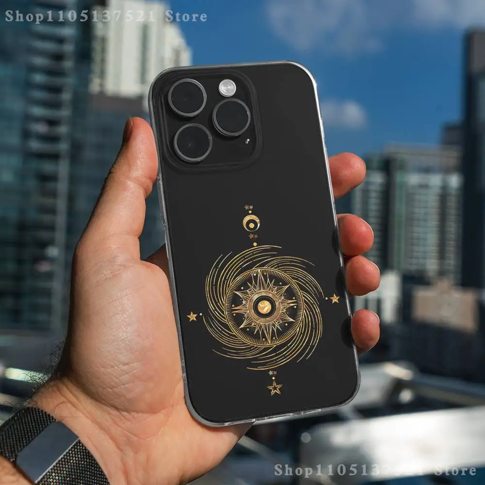 Funda de teléfono con brújula para iPhone 17,16,15,14,13,12,11 Pro,Max,Plus,X,XS,XR,SE4,E Mini funda suave transparente