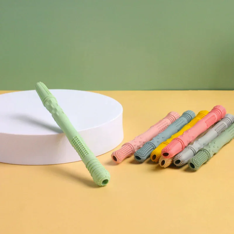 عضاضة القش للأطفال لعبة لينة سيليكون جوفاء المولي عصا الوليد التسنين أنبوب المولي لعبة هدية #3