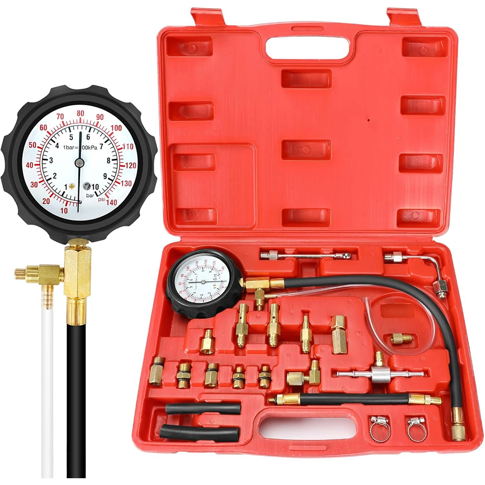 

0-140PSI Fuel Injector Injection Pump Pressure Tester Gauge Kit