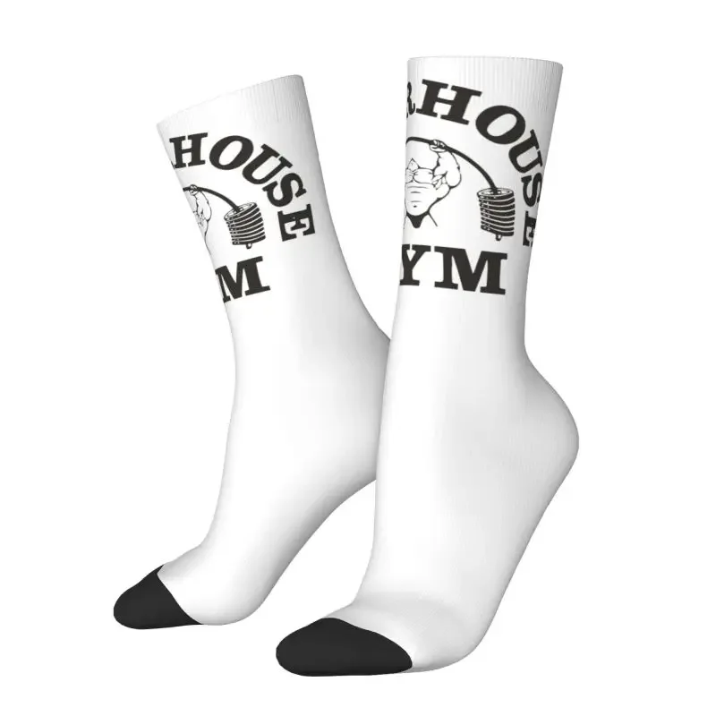 Y2K Fitness Powerhouse Gym Men Women Crew Unisex Cool 3D Printed Bodybuilders Powerlifter Dress Socks