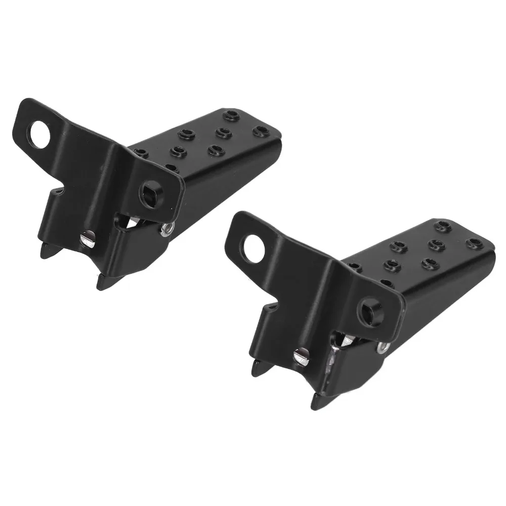 1 Pair Black Motorcycle Foot Pegs 8mm Diameter Clamp-On Mount Foldable Footrest Crash Bar Footrest For Cruiser Bobber Chopper