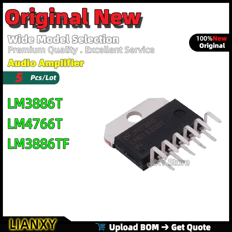 5pcs TO-220-11 LM3886T LM4766T LM3886TF Audio Amplifier New Original