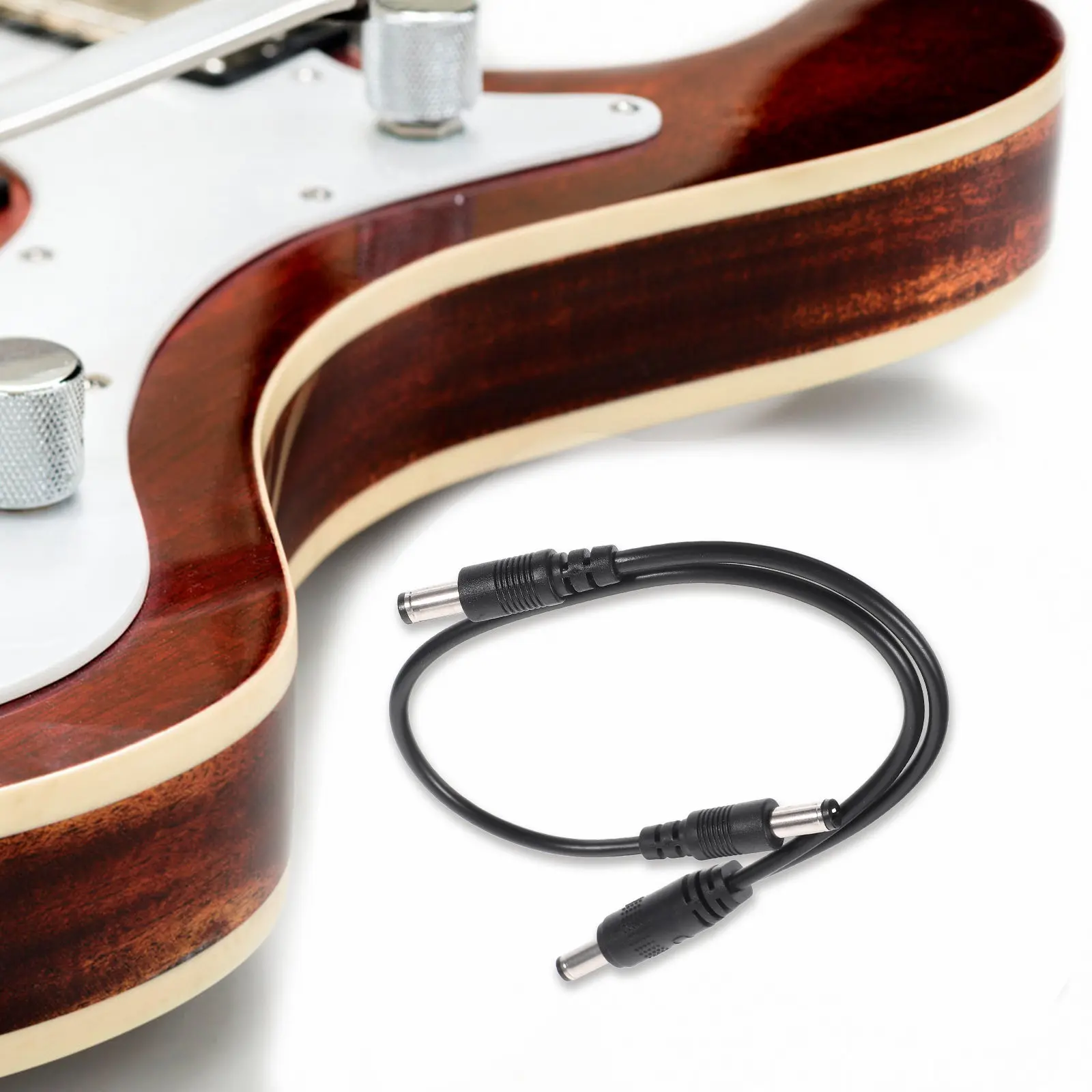 Guitar Pedal Voltage Booster Cable 2Pcs PVC Power Boost Line Easy Install Portable for Musical Instruments