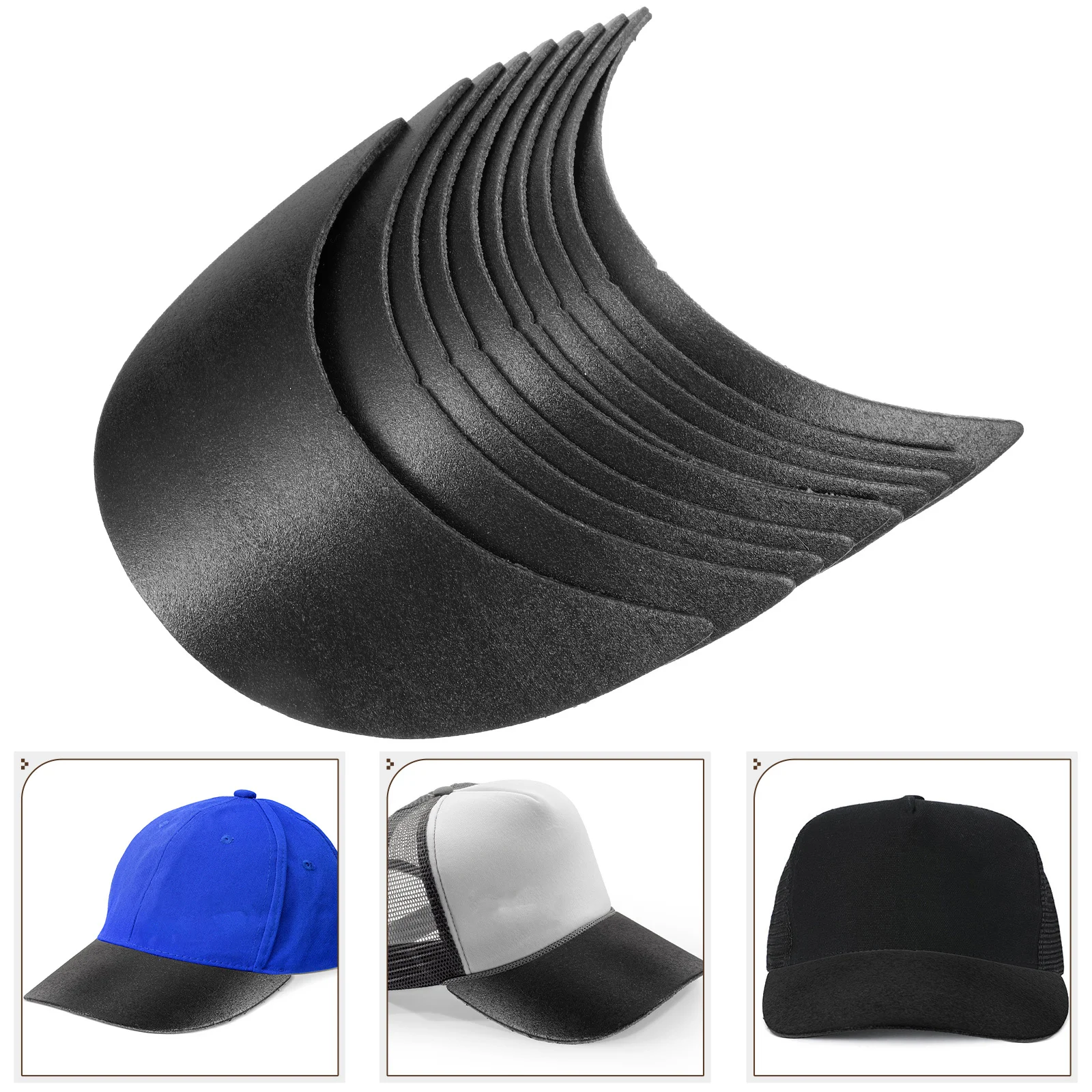 

10Pcs Baseball Hat Brims Children's Peaked Cap Visor Boards Replacement Inserts Sun Hat Shaper Support Accessories