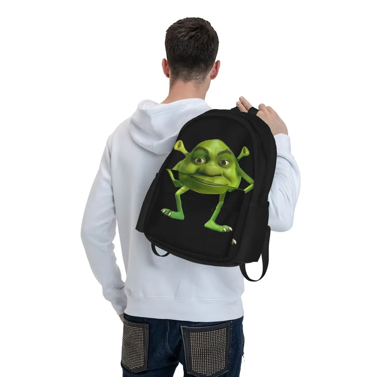 Mochilas escolares de grande capacidade para crianças, Mochilas Shrek para meninos e meninas, Mochila para laptop dos desenhos animados, Bolsa de ombro