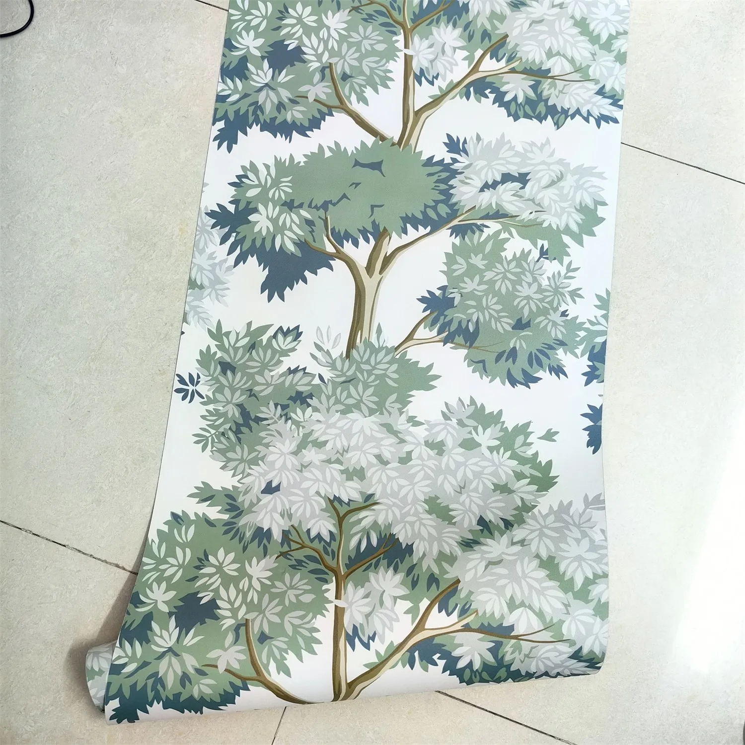 Green Forest Tree Self Adhesive Wallpaper Removable Waterproof PVC Contact Paper for Bedroom Living Room Cabinet Home Decoration