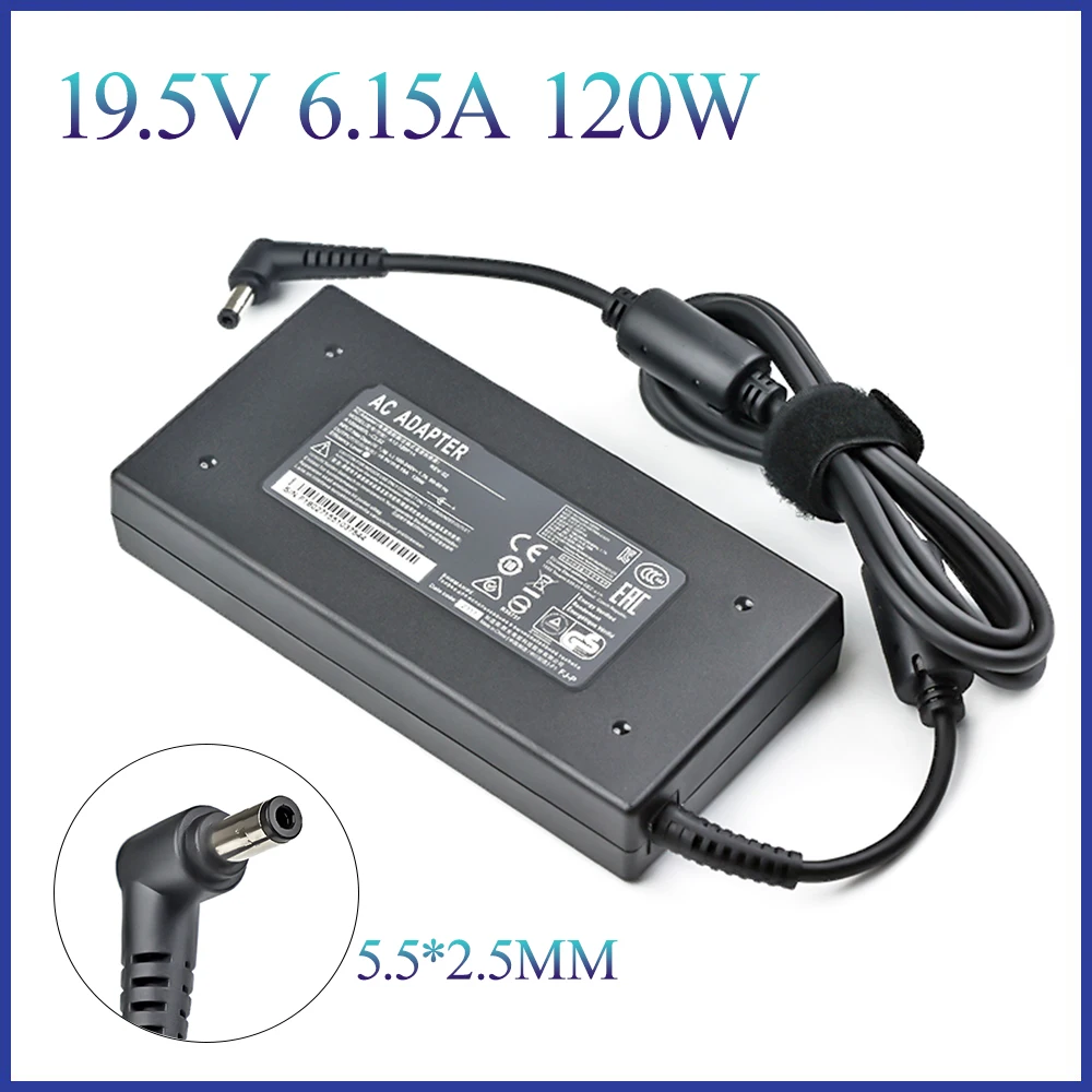 Adaptador de alimentação portátil, carregador 19.5v, 6.15a, 120w, para msi ge70, ge60, ge72, gs70, gp60, gx60, a12-120p1a, a120a010l