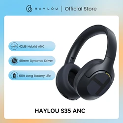 HAYLOU S35 ANC Wireless Bluetooth 5.2 Headphones 42dB Over-ear Noise Cancellation Headsets 40mm Driver 60H Playtime Earphones