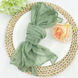 6PCS Sage Gauze Cheesecloth Napkin Table Placemats Setting Dining Wedding Party Banquets Christmas Banquets Arches Cake Decor