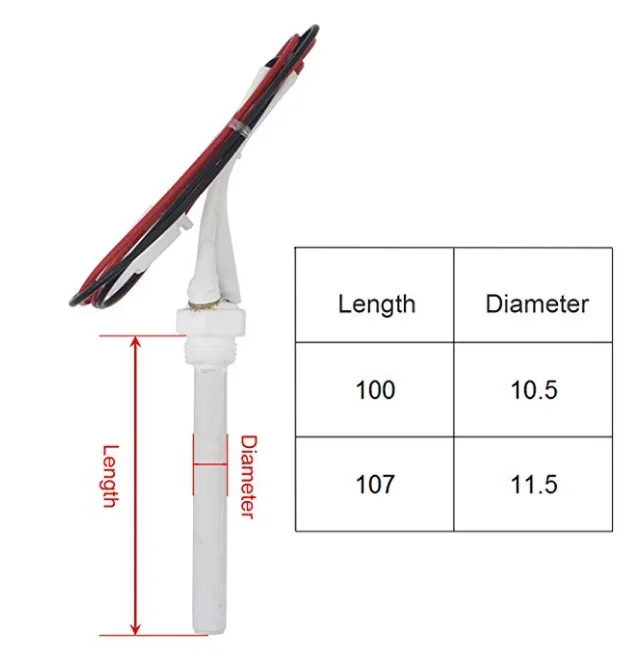 Imagem -02 - Ignição para Fogão de Pelota 100x10.5 mm 107x11.5 Mm-vela 300w Polegadas 220v 300w-vela de