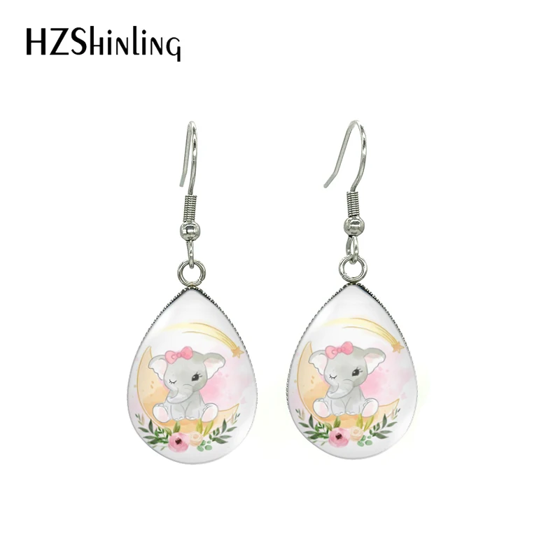 2020 New Cute Flamingos Tiger Elephant Fish Hook Earrings Bear Rabbit Zebra Panda Animals Tear Drop Dangles Gifts for Girls