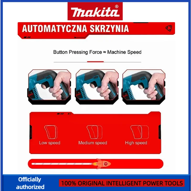 Makita serra alternativa sem escova, serra alternativa portátil, ferramentas elétricas sem fio com 4 peças de lâminas de serra para bateria de 20v 18v