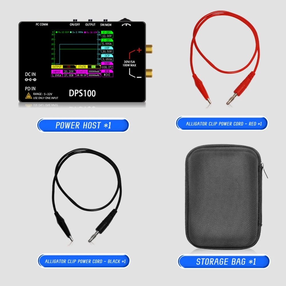 

DPS100 Pocket Laboratory DC Power Supply 30V 5A 100W Adjustable Voltage Regulator Bench Switching PD QC