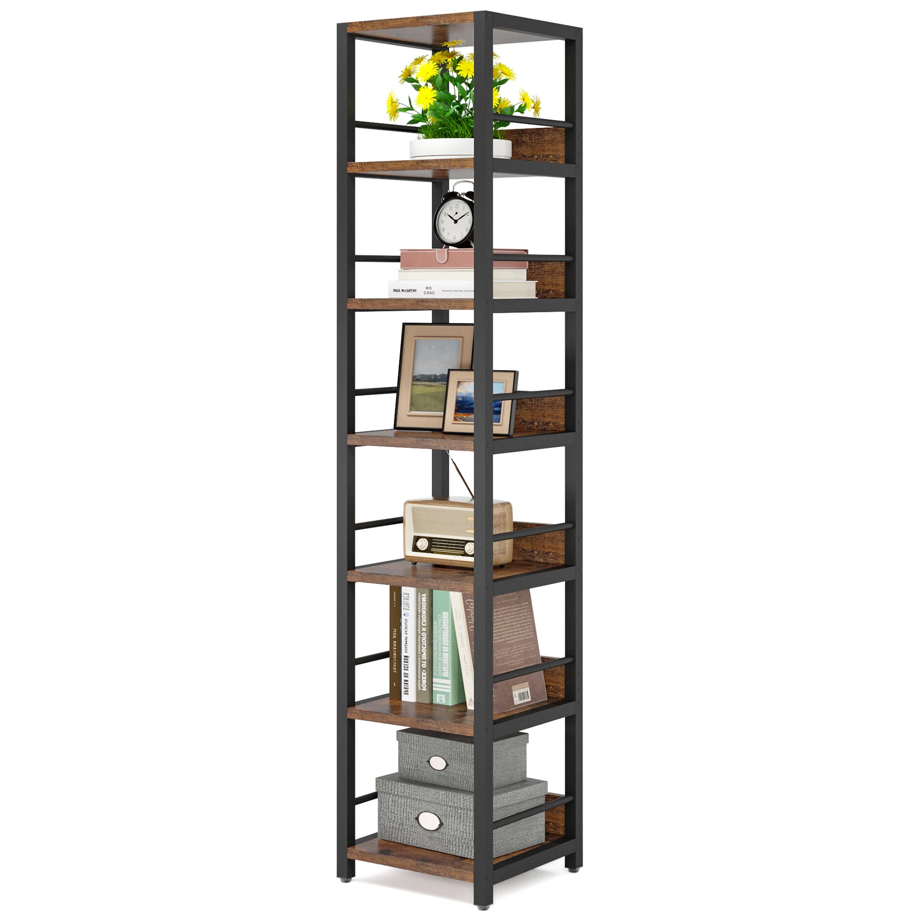 #ji Tribesigns Wooden 6 Tier Space Saving Corner Storage And Display Rack Shelf For Living Room Bathroom Kitchen