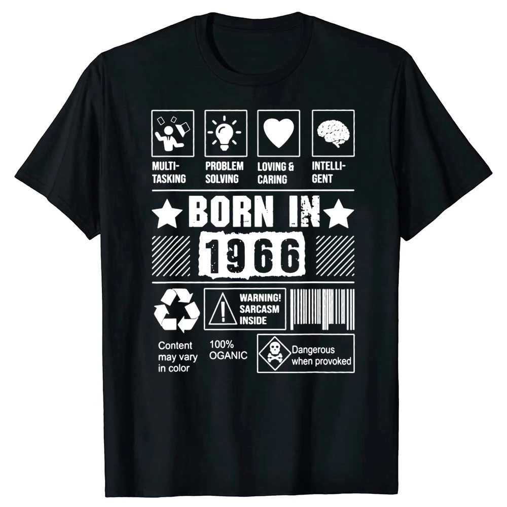 Summer Graphic father days Gifts T-shirt Mens Clothes Funny Born In 1966 Multi-tasking Problem Solving Loving Caring T Shirts