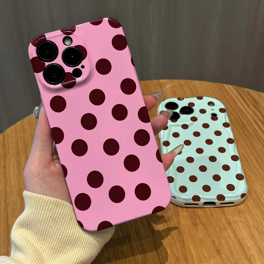 

Colorful polka dot pattern Cover For Apple iPhone 17 16 15 14 13 12 11 X XS XR Air Pro Max Plus Mini Feilin Wave Oil Shell