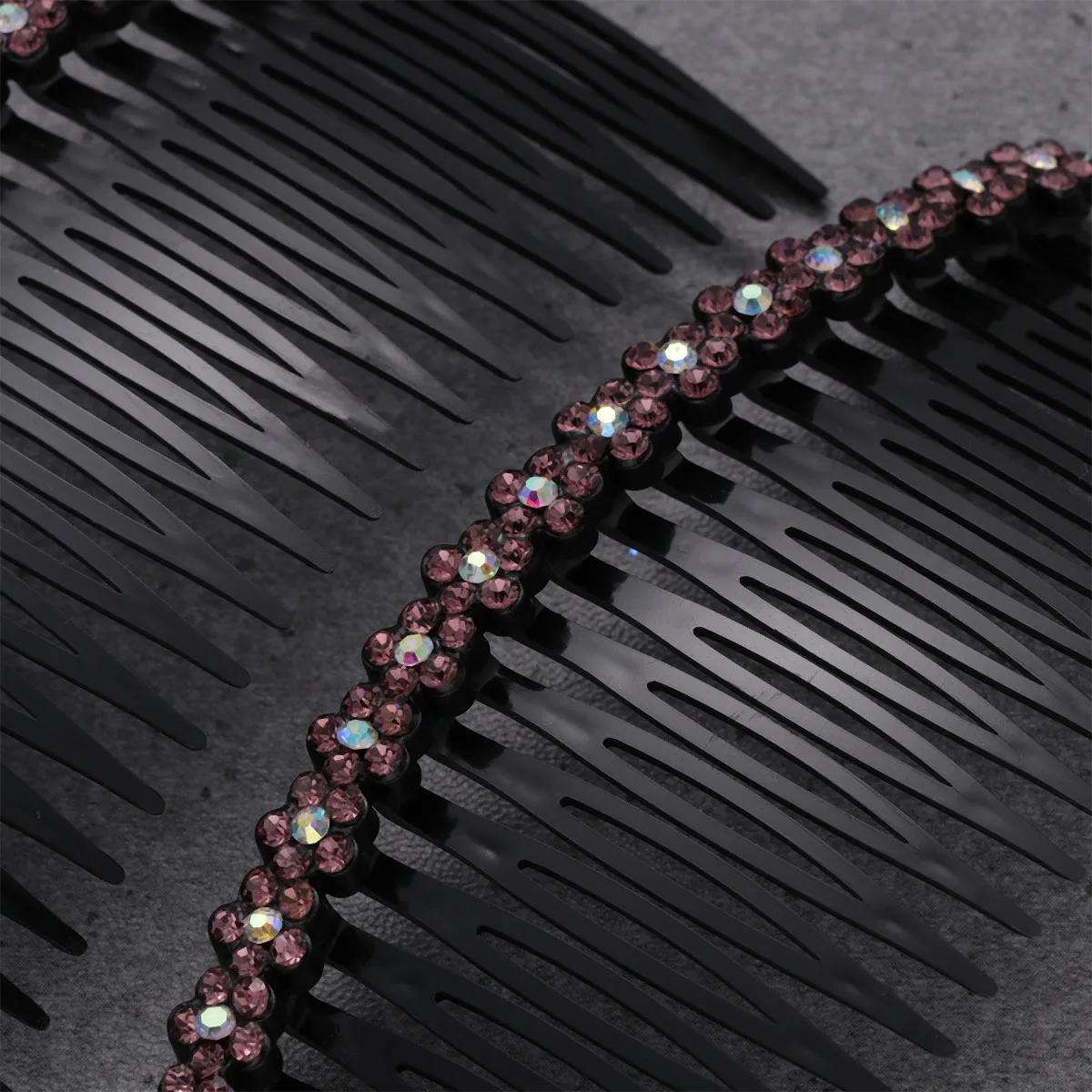 2개입 자두 모양 머리빗 여성용 웨딩 신부 머리 장식 액세서리 보라색