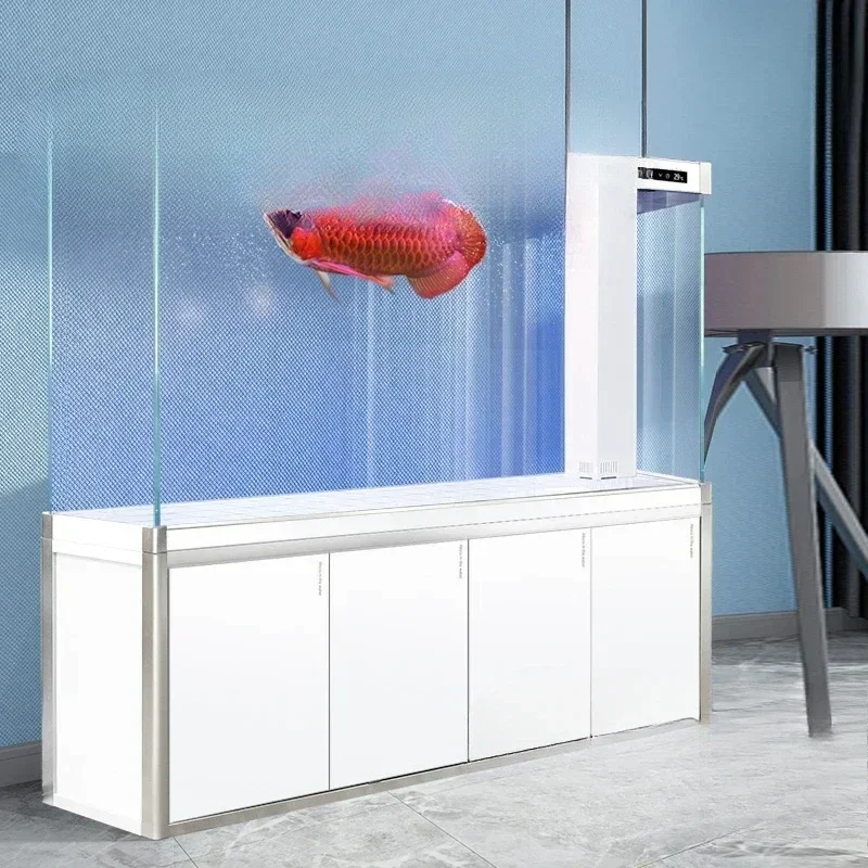 Floor Type Large Fish Tanks Aquarium Living Room Appreciate Filtered Water Aquatic Pet Supplies Ecology Pet Products すいそう FYFT