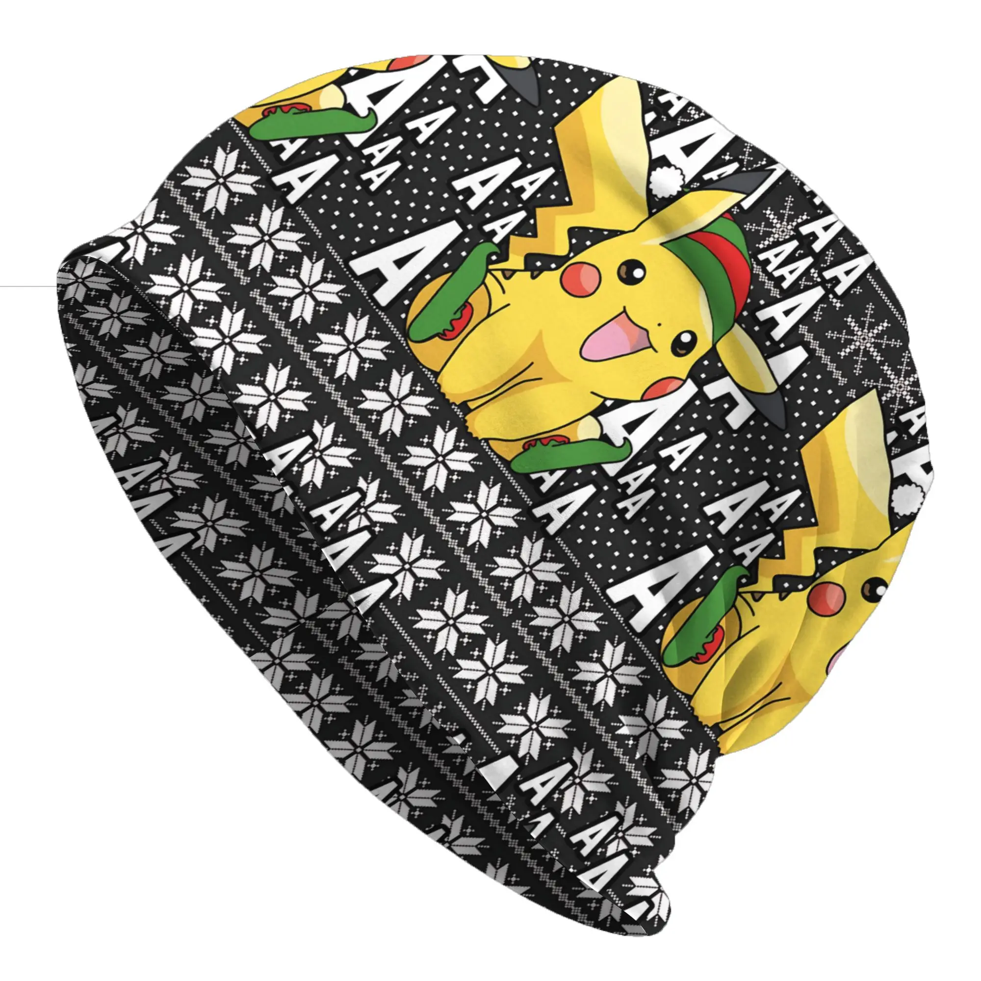 Autumn Pokemon Pikachu Christmas Snow Bonnet Homme Fashion Thin Hat  Skullies Beanies Caps Men Women Novelty Hats