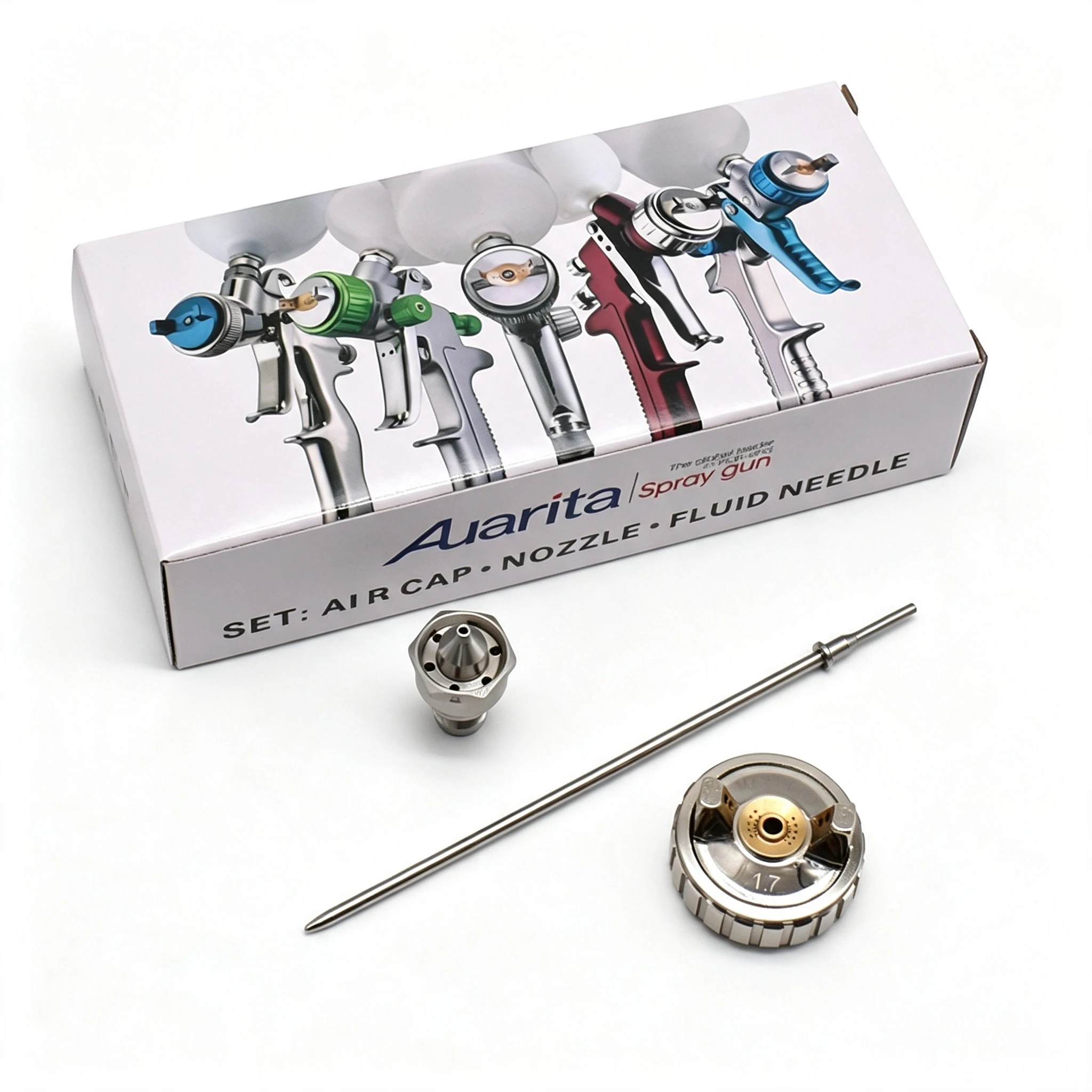 1.7mm Nozzle kit For Auarita MP-500 Pneumatic Spray Gun LVLP Car Paint Sprayer Pistola