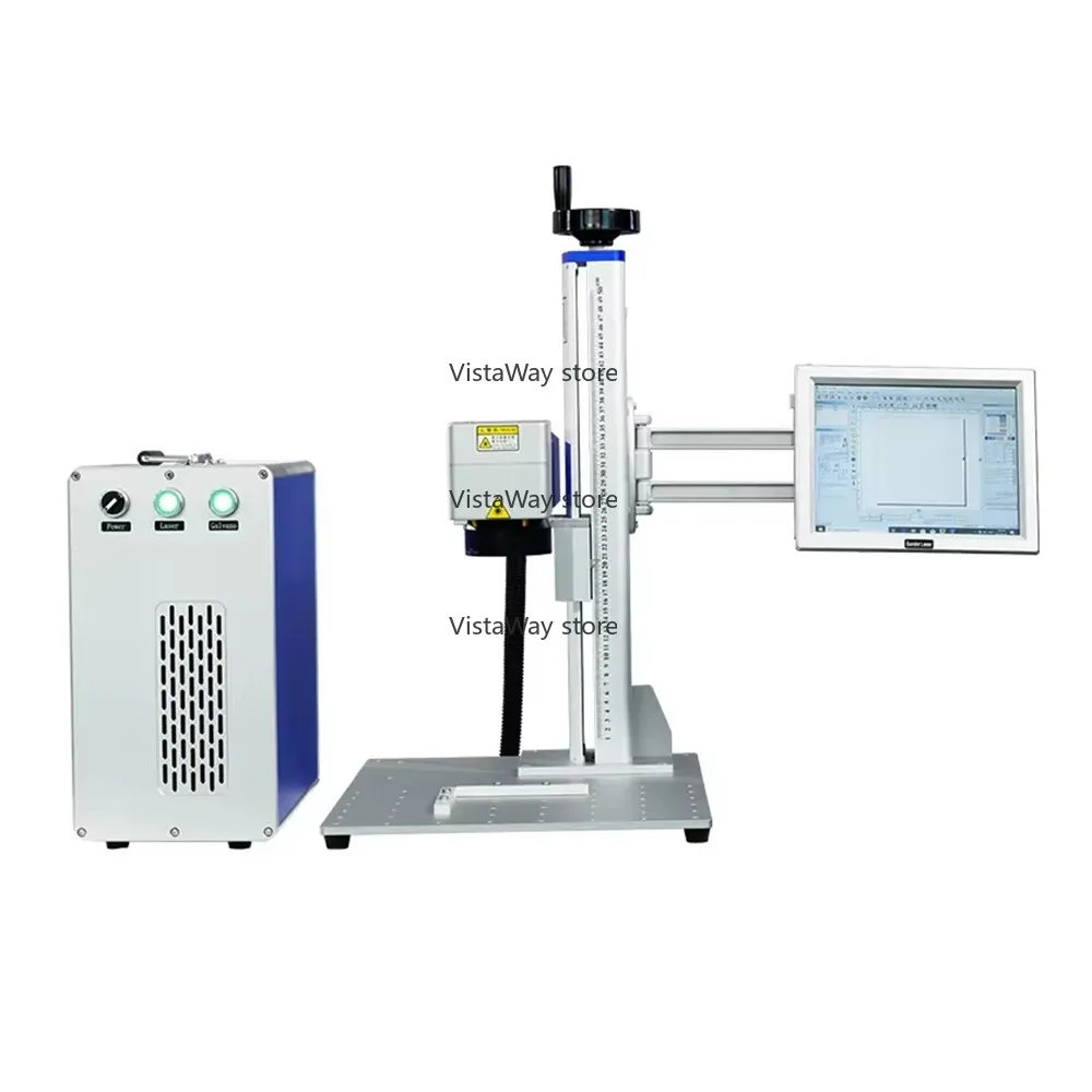 Raycus 30W Air-Cooled Split Fiber Laser Marking Machine New Condition Programmable AI Graphic Format Support Automated Loading