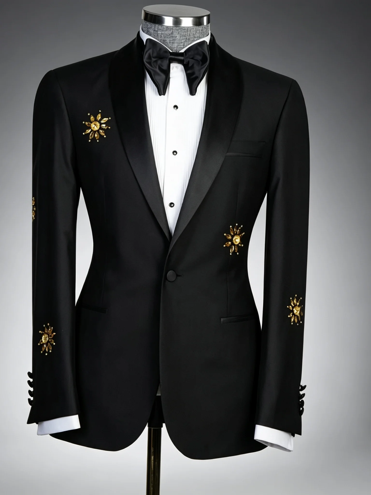 Luxury Men Formal Suit Shawl Lapel One Button Crystal Beaded Groom Wedding Wear 2 Piece Customized Slim Fit Evening Set