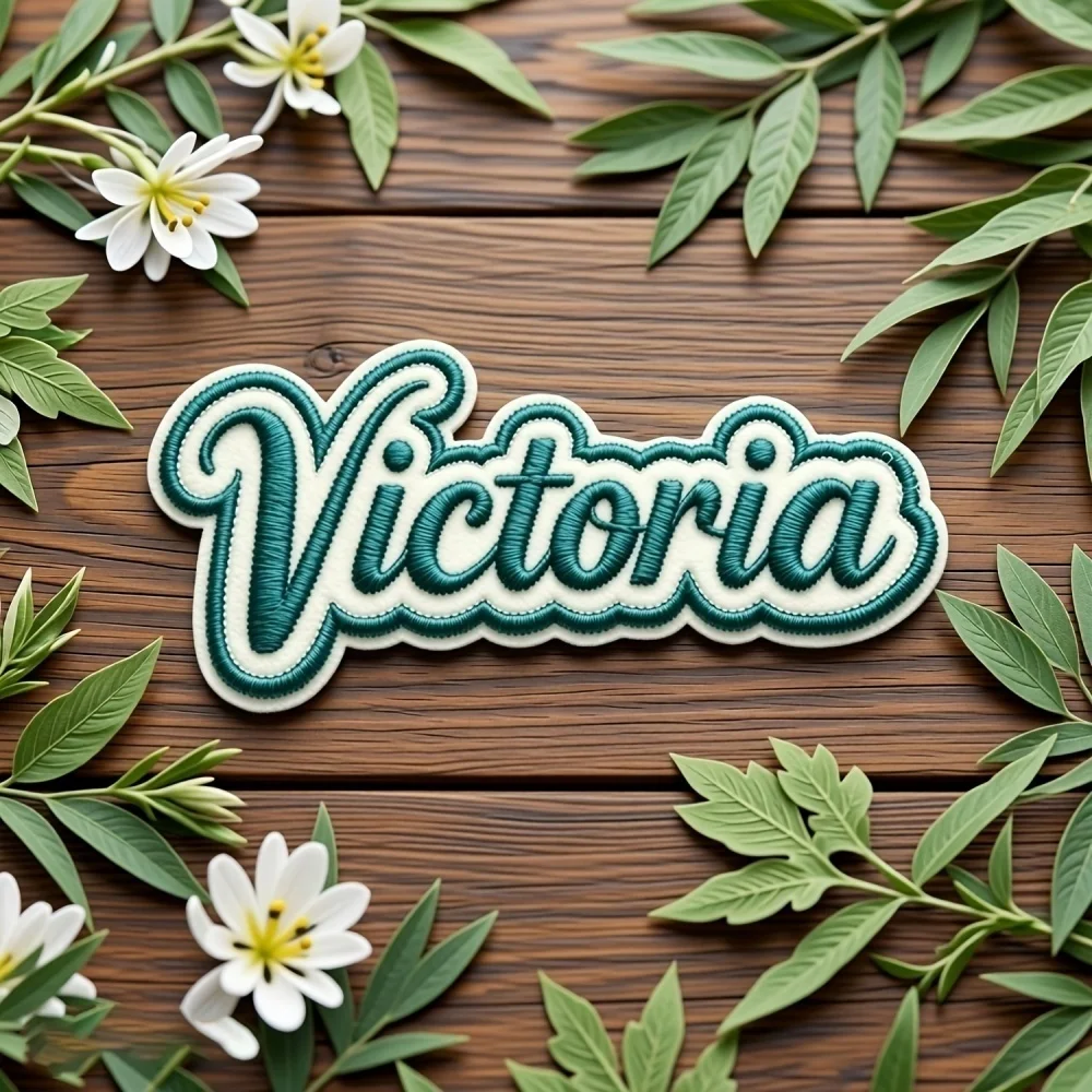 Curved Script Custom Name Patch, Iron-on Backing Embroidered Badge, Personalized Text Applique for Uniform, Hat, Tote Bag