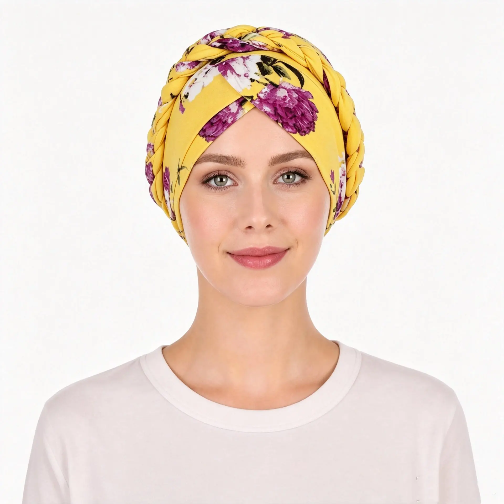 Women Printed Braid Turban Cap Muslim Hijab Beanies Bonnet Head Wraps Head Scarf Stretch Headwear Mujer Islamic Strech Bandana