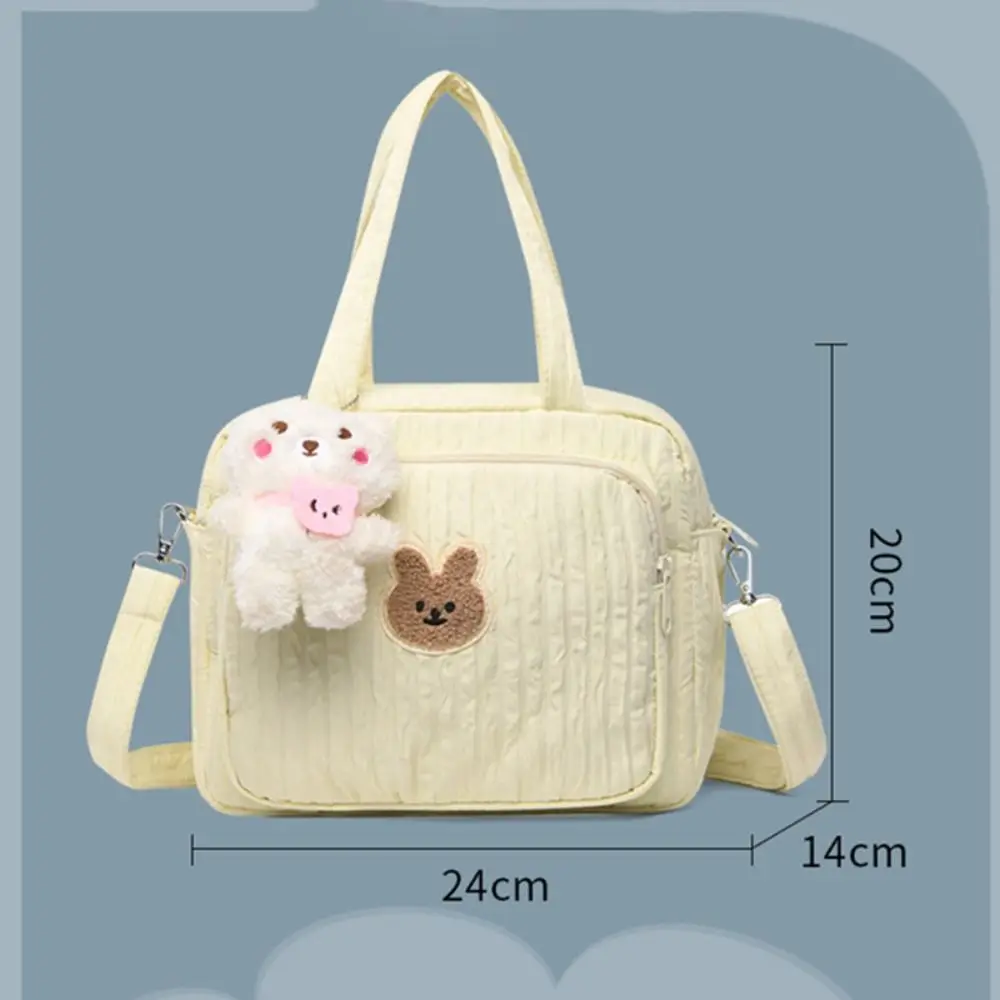 Sac à Main en Nylon de Grande Capacité pour Maman, Décontracté, Brodé, Ours, Réutilisable avec Pendentif, pour Mères