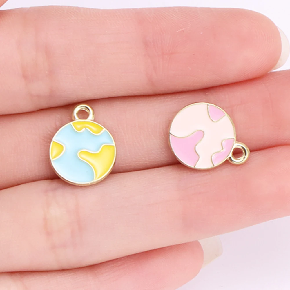 20Pcs/lot Mix Enamel Saturn Planet Charms Pendants for Necklace Earrings DIY Handmade Jewelry Making Craft Accessories Wholesale